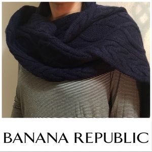 BR 72”L Navy Wool Blend Scarf